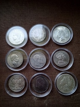 Zestaw monet srebrnych 