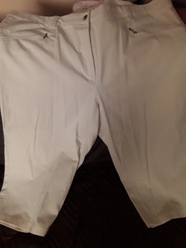 ULLA POPKEN spodnie 3/4 białe 54/56