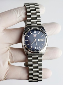 Zegarek męski Seiko 5 model z 1989 roku duży zestaw