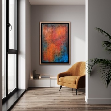Abstrakcja, rdzawy, olej, 70x100cm, Monika Seroka