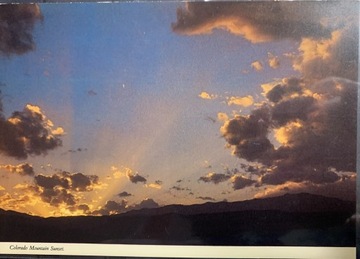 Pocztówka Zachód Słońca Pasmo Górskie Kolorado USA 