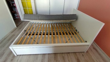 Łóżko IKEA MALM 140x200 z 4 pojemnikami, białe