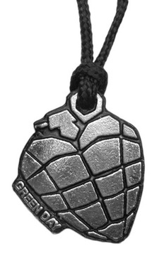 metalowy naszyjnik wisior Green Day Grenade Heart