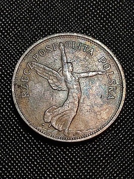 5 złotych 1928 rok anioł Nike Polska wykopki monet