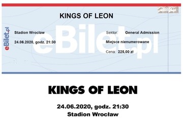 bilet na Kings of Leon, Wrocław 21.06.2022