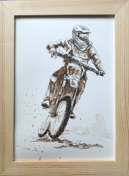 Obraz ręcznie malowany "Motor" +rama motocross 