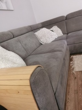 narożnik z funkcją spania kanapa sofa szary