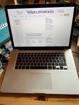 Macbook Retina Pro 15.4 cala 2012, 16GB RAM, 768HD