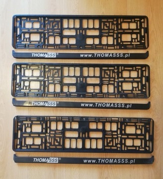 ramka pod tablicę rej. z ATESTEM PL DE UE THOMASSS x3 trzy sztuki