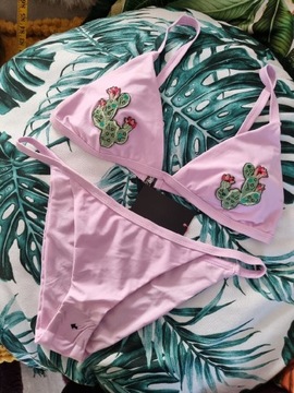 South Beach nowe różowe Bikini z kaktusami rozm XL