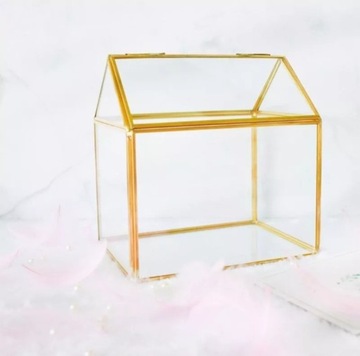 Geometryczna szklana dekoracyjna szkatułka 
