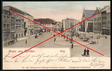 RACIBÓRZ Ratibor rynek  1900 piękna karta