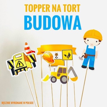 Personalizowany Topper Na Tort "Budowa"