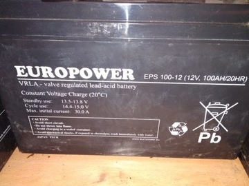 Akumulator  Europower EPS-12 100AH  12V agm żelowy