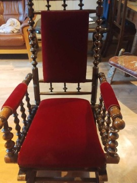 Krzesło Bujane czerwone