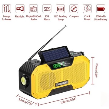 Radio survival solarno-kinetyczne powerbank 5000mh