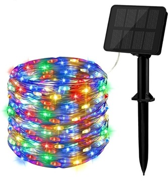 Lampki solarne do ogrodu 200 led 22m multicolor