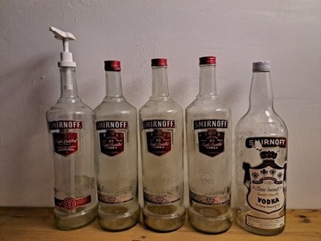 smirnoff 4 butelki 3 litrowe + 2 inne