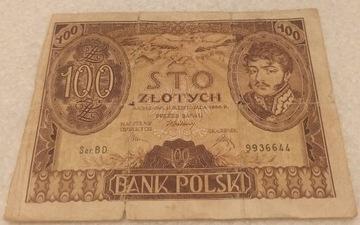 Banknot 100 Złotych - 1934 rok - Ser. BD