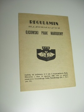 Ojcowski Park Narodowy Regulamin 1983