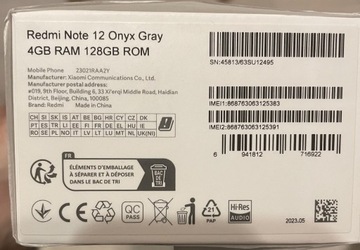 Redmi Note 12 Onyx Gray 4/128 GB