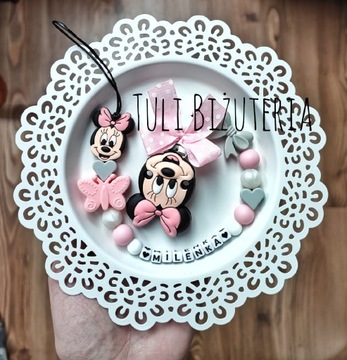 Zawieszka do smoczka imieniem myszka Minnie mouse