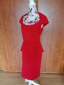 Seksowna czerwona sukienka wyszczuplająca XL 