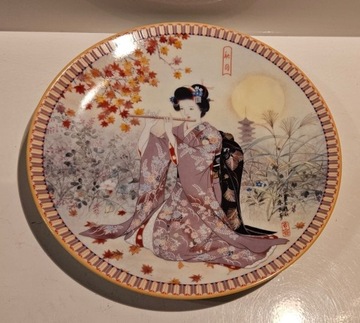 Stary japoński talerz porcelanowy 