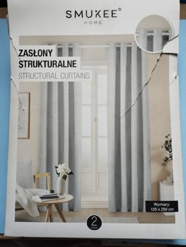 Zasłony strukturalne Smukee 135x250 2 pak