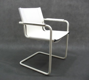 Skórzane krzesło MG5 projekt Matteo Grassi lata 80