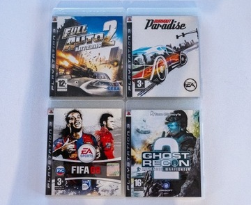 GRY PS3 FIFA08, GHOST RECON, BURNOUT PARADISE,...