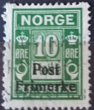 Znaczek pocztowy Norwegia 1929r.z serii nadruk. 