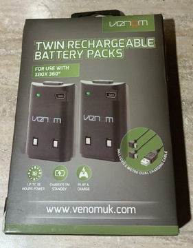 Venom twin rechargeable battery paczka Xbox 360