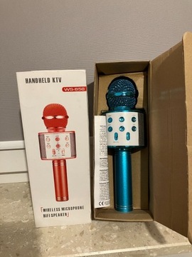 Wireless microphone hifi speaker - mikrofon bezprzewodowy karaoke niebieski