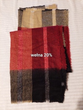 Chusta szal wełna 20%, duży