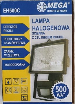 Lampa Halogenowa Ścienna z czujnikiem ruchu 500WAT