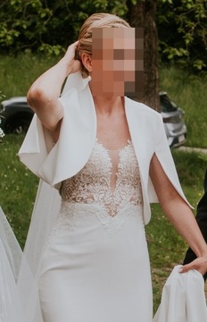 Bolerko żakiet białe ślubny do sukni ślubnej S