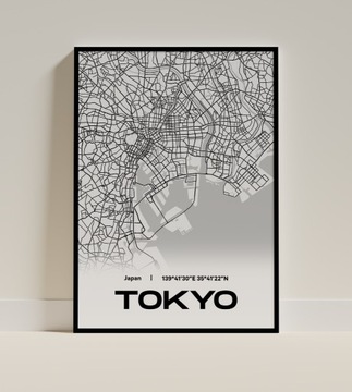 Plakat mapa Tokyo A4