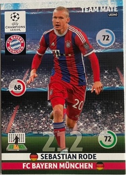 karta Sebastian Rode, Panini, UEFA, Champions Leag