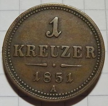 #339 Austria 1 krajcar 1851 A