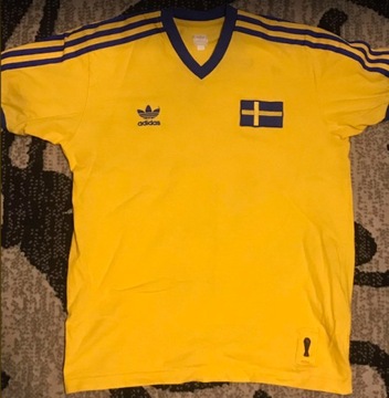 Domowa Koszulka Szwecji z 1974 Replika Adidasa