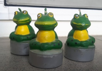 Świece Świeczki żabki Komplet 3 sztuki