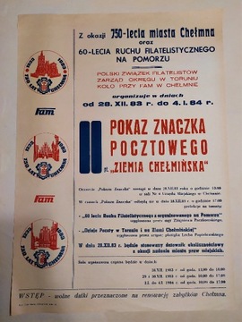 Oryginalny plakat z 1983 roku PRL Pokaz Znaczków