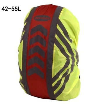 Pokrowiec odblaskowy na plecak - 42-55 L red