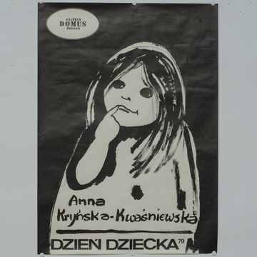 Plakat PRL Poznań  Andrzej Kapela Dzień Dziecka 79
