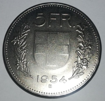 Szwajcaria 5 franków 1954