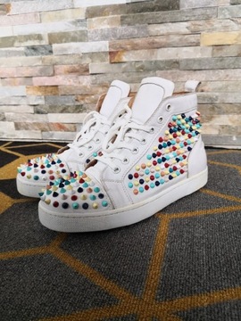 Sneakersy białe kolce Christian Louboutin Louis 