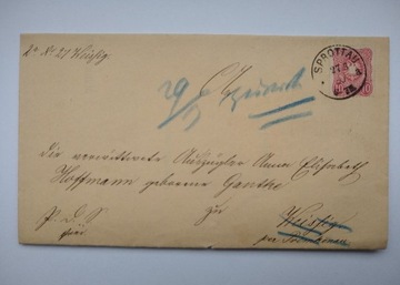 List z miejscowości Sprottau z roku 1880