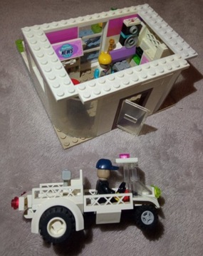 Domek + auto, staw, ludziki, dodatki  klocki LEGO