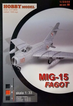HOBBY MODEL MIG-15 FAGOT MODEL KARTONOWY